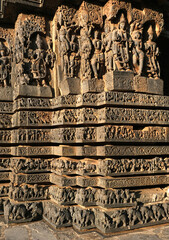 Ancient Hoysaleswara Hindu Temple Complex at Halebidu, developed under the rule of the Hoysala Empire between the 11th and 14th centuries, It is the largest monument in Halebidu, Karnataka, India.