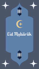 Modern eid mubarak islamic greeting card template ramadan and can use for wallpaper design, poster, media banner, and print. Eid mubarak vector illustration.