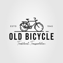 old bicycle or classic bike logo vector illustration design