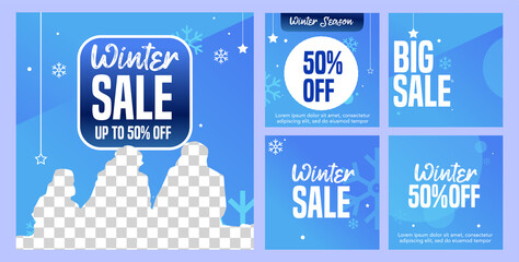 Very nice post template for winter sales can be used for Instagram and other social media