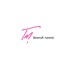 Initial Letter Tm Logo - Handwritten Signature Logo