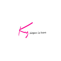 Initial Letter Ky Logo - Handwritten Signature Logo