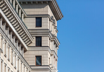 Windows in the walls of the building as a background.