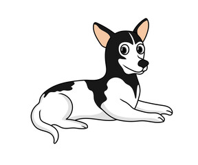 Black and white dog vector