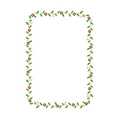 Rectangular floral frame. Flowers border. Size 4'' x 6'''. Aspect Ratio 2:3. For greeting card, wedding , birthday card, invitation. Vector illustration.