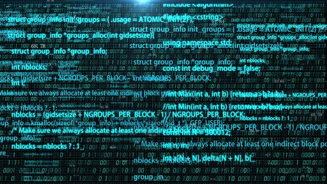 Computer binary programming code rolling technology background