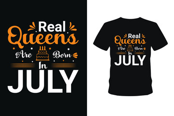 Real queens birthday  typography hand-drawn lettering t-shirt and calligraphy t-shirt designs