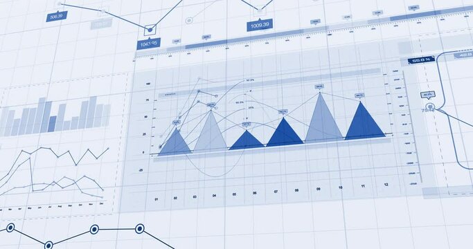 Financial Growth. Business Success. Bars And Charts Moving. Business and Economy Related 3D Concept.