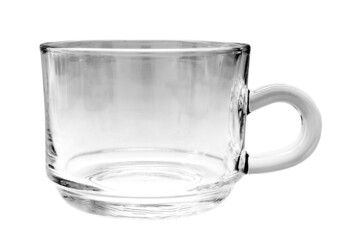Empty glass tea cup ‭isolated on white background