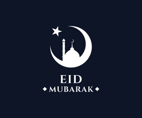 Eid Mubarak Text Icon Template. Eid Mubarak Logo Design Vector.