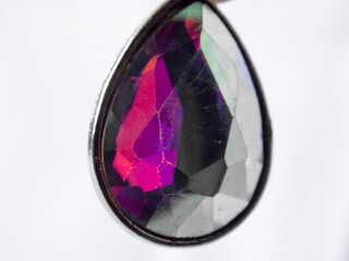 Rainbow topas pendant in close-up