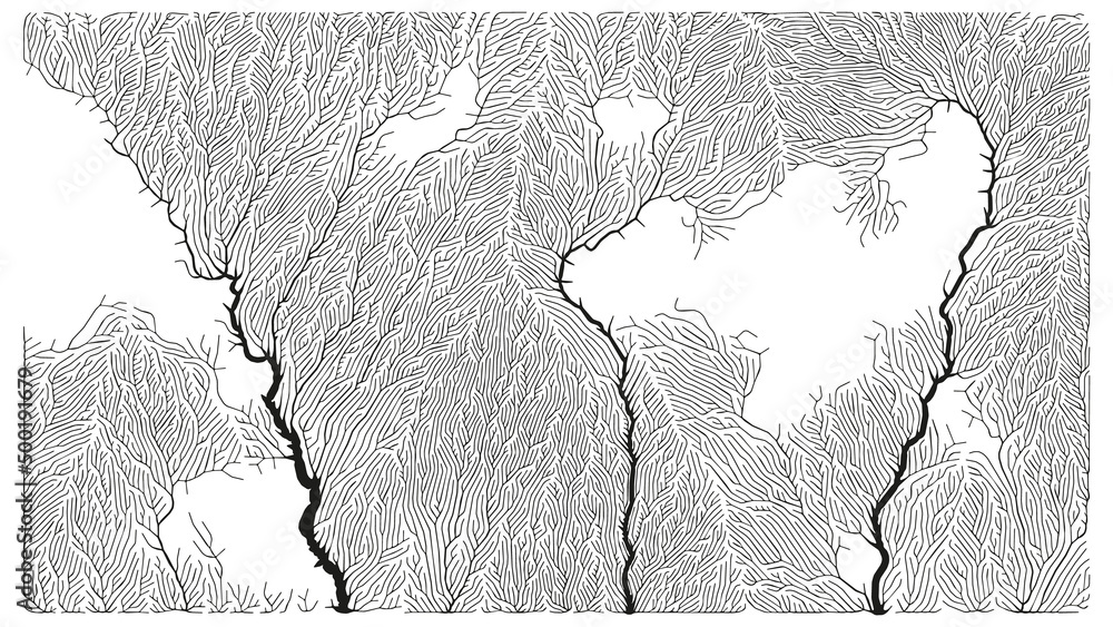 Poster growth pattern. generative branching structure. organic net of vessels texture.