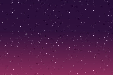 Starry space vector background. Pixel art. Pixel space 8 bit, dark background. 