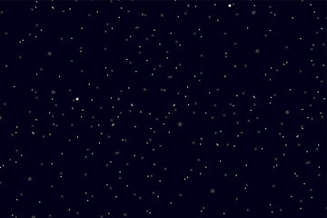 Starry space vector background. Pixel art. Pixel space 8 bit, dark background. 