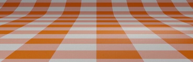 checkered orange abstract background cloth material 3d render