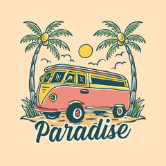 paradise island illustration
