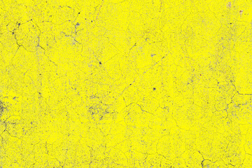 Old damaged concrete wall surface with yellow overlay for background