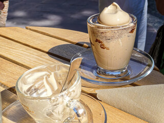 coffee latte in a glass