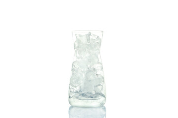 Jug with ice isolated on white background