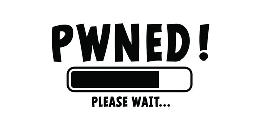 Stickman, Stick figure and slogan Have I been pwned or you have been hacked. Vector hacker, keylogger, cyber security concept. Technology data. Hybrid, DDoS attack. Cyber, hackers, criminals. Digital 