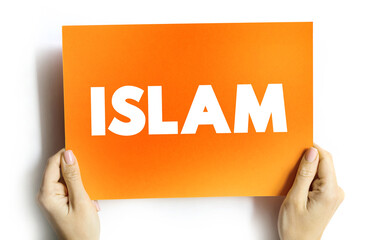 Islam text quote on card, concept background
