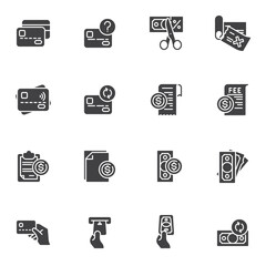 Payment related vector icons set