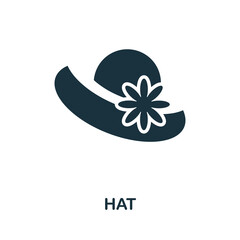 Hat icon. Monochrome simple Hat icon for templates, web design and infographics