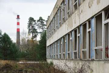 Abandoned school building for children of Soviet soldiers, Milovice, Czech Republic