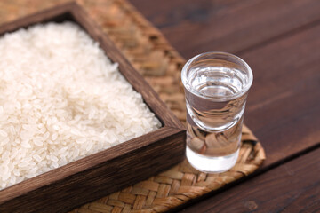 A glass of rice grain wine