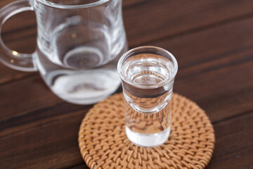 a regular liquor on table