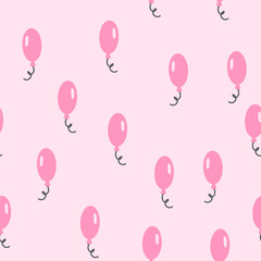 Balloon seamless pattern. Scandinavian style background. Vector illustration for fabric design, gift paper, baby clothes, textiles, cards.