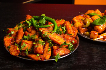 grilled potatoe with vegetables