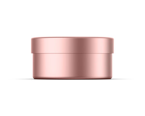 Rose gold metallic cosmetic cream and gel jar for branding and mockup, 3d render illustration.