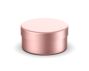 Rose gold metallic cosmetic cream and gel jar for branding and mockup, 3d render illustration.