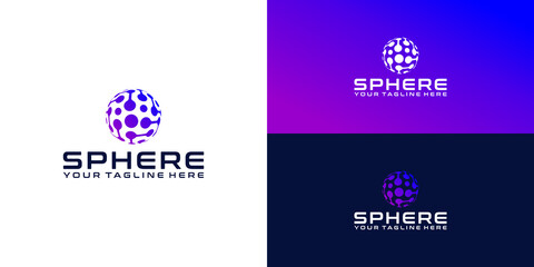 inspiration for technology, sphere, digital, data globe logo designs