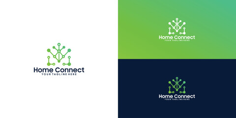 technology and data house logo design inspiration