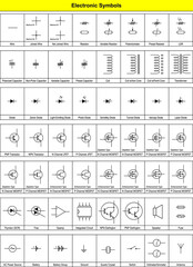 Basic Electronic Circuit Symbols - obrazy, fototapety, plakaty
