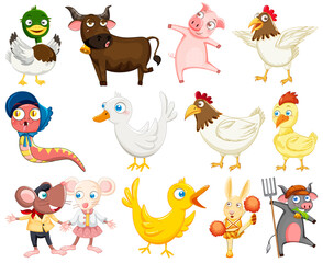 Wild animals with happy smile