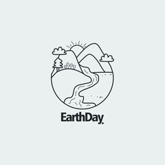 earthday logo design vector.ilustration 