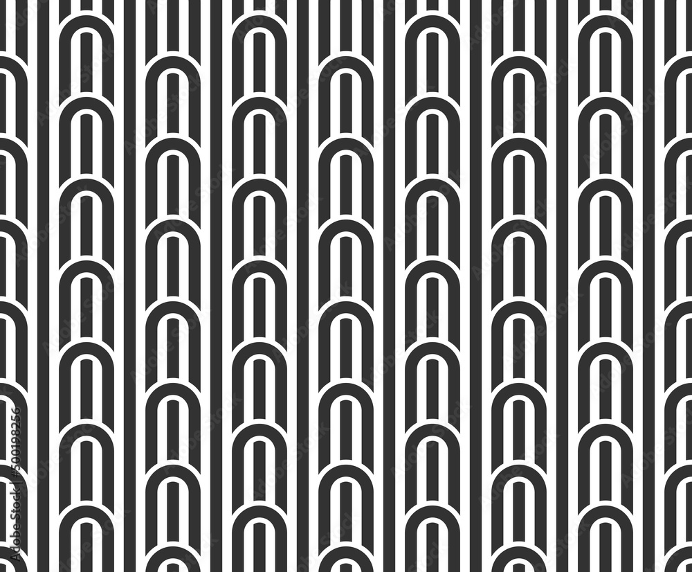 Poster lined seamless vector pattern with twisted lines, geometric abstract background, stripy net, optical