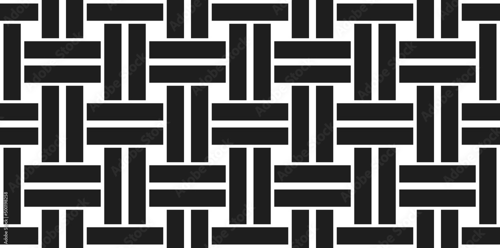 Poster seamless vector weaving pattern, linear background with crossed lines, textile knitted repeat tiling