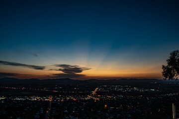 sunset over the city