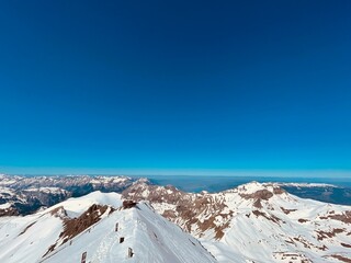 snow covered mountains