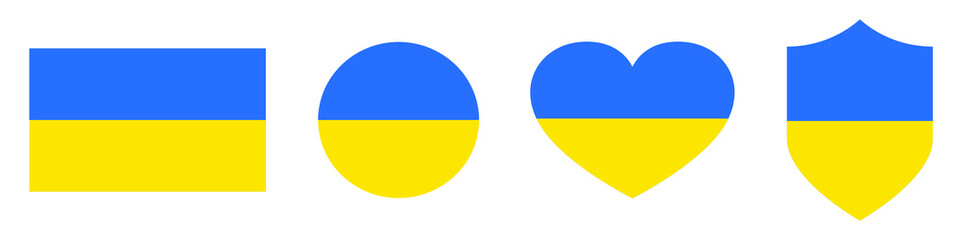 Ukraine flag. National ukrainian flag. Flag of Ukraine in the various geometric shape. Vector illustration.