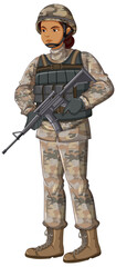 Soldier in uniform cartoon character