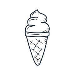 Ice cream hand drawn in doodle style. Sketch vector illustration.