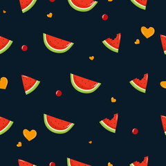 cute summer fruits cartoon seamless pattern