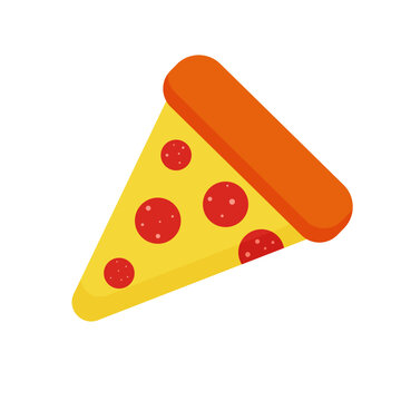 recommend clip art: Delicious slice of pizza with cheese flat vector illustration