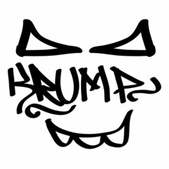 Graffiti tag inscription KRUMP on a white background. Vector art