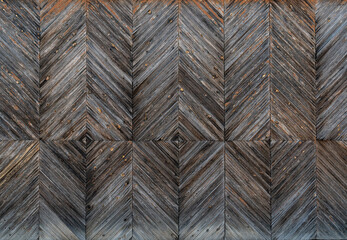 geometric pattern detail on weathered wood